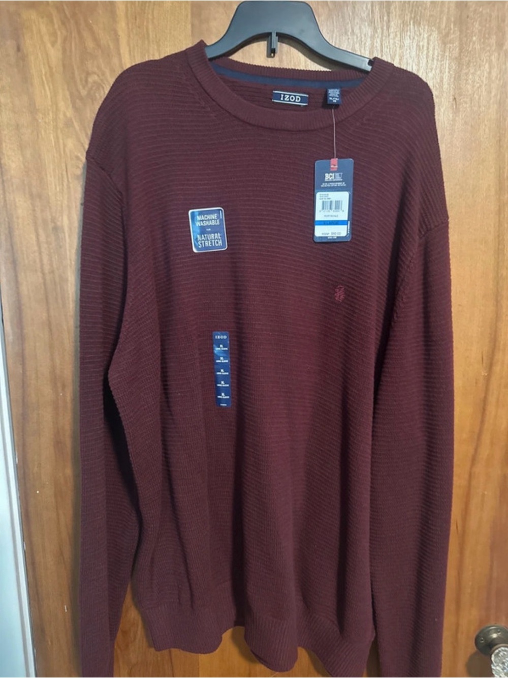 Izod Men’s Crewneck Sweater - Burgundy Wine